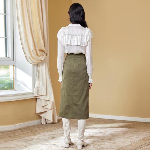 【商场同款】MAXRIENY女爵链条直筒裙2022秋复古高腰半身裙气质(货号:MC87SK511) 商品图1