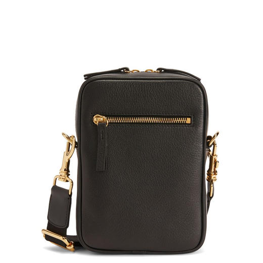 Giuseppe Zanotti 男士金属签字徽标鳄鱼纹皮革单肩包 黑色 IBU2009001 商品图1