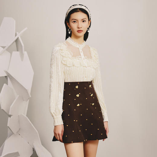 麦斯芮妮MAXRIENY复古小鱼尾半身裙高腰鱼尾裙MC87SK819D80 商品图3