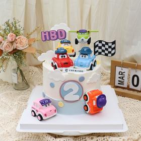 赛车总动员主题蛋糕--备注岁数