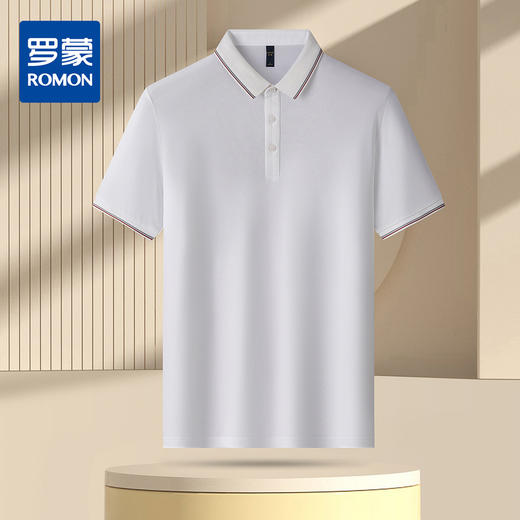 罗蒙夏季男士时尚polo衫男短袖商务舒适百搭休闲男士t恤短袖polo衫 商品图0