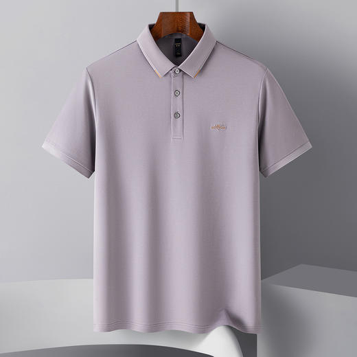 【含桑蚕丝&亚麻】罗蒙夏季男士t恤短袖polo衫百搭polo衫男短袖 商品图2