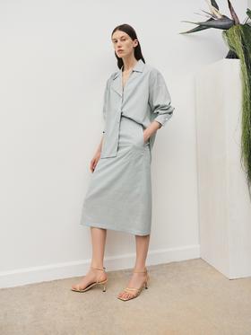 春夏百搭暗纹提花纯色半裙FB5169244