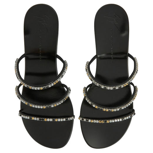 Giuseppe Zanotti 女士签名徽标高跟凉鞋 黑色 I300016001 商品图2