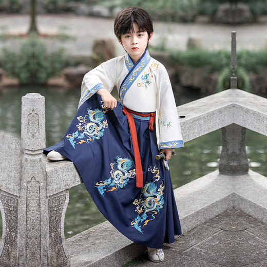 汉服男童2024春秋款改良原创儿童古装中国风古装公子王爷演出 商品图1