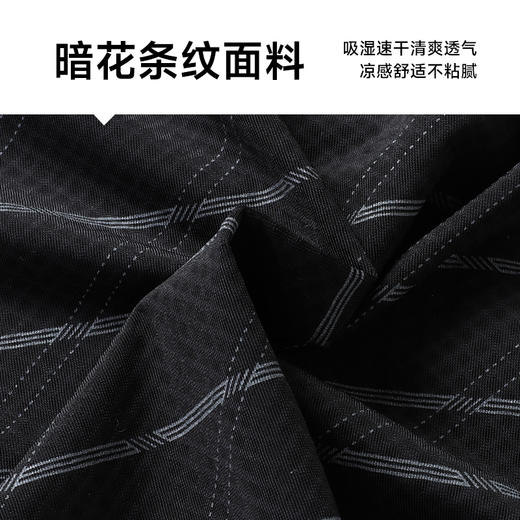 【冰丝高弹】【新款DWP】大依优型大码条纹短袖T恤圆领加肥加大男士大号弹力透气舒适夏季半袖 商品图3