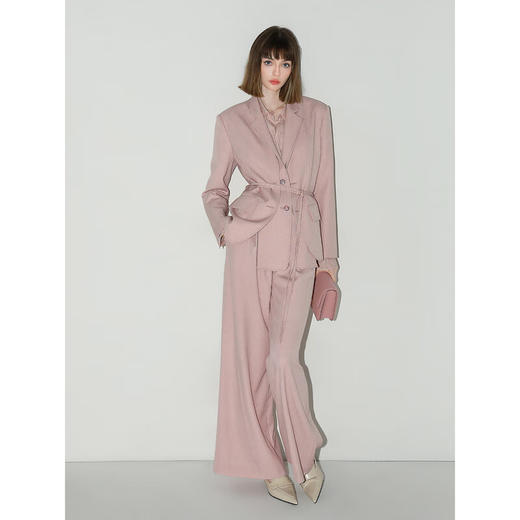 COCOBELLA多巴胺粉气质OL粉色阔腿裤女高腰西裤休闲裤PA3013 商品图2