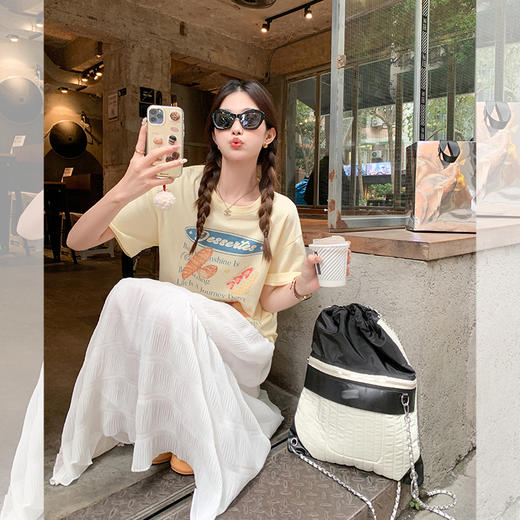 <曾小咸推荐>【街拍爱豆】黄色T恤+裙子 商品图4