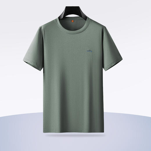 【桑蚕丝】【新款DDP】大依优型大码短袖T恤圆领加肥加大男士大号弹力透气舒适夏季半袖透气 商品图1