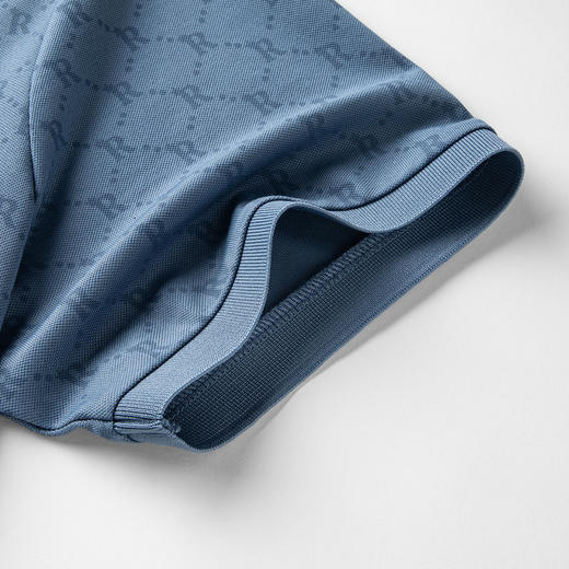 【含桑蚕丝&亚麻】罗蒙男士夏季满印男t恤短袖polo衫商务男polo衫 商品图7