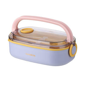 TAYOHYA皓天迷你不锈钢汤罐缤纷单层长方形不锈钢饭盒谷物纤维便当套装4件套