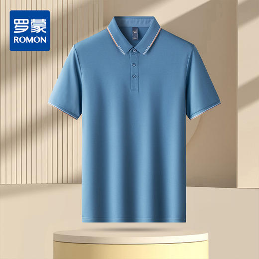 罗蒙男士夏季短袖t恤男商务休闲短袖polo衫男士舒适百搭polo衫男短袖 商品图0