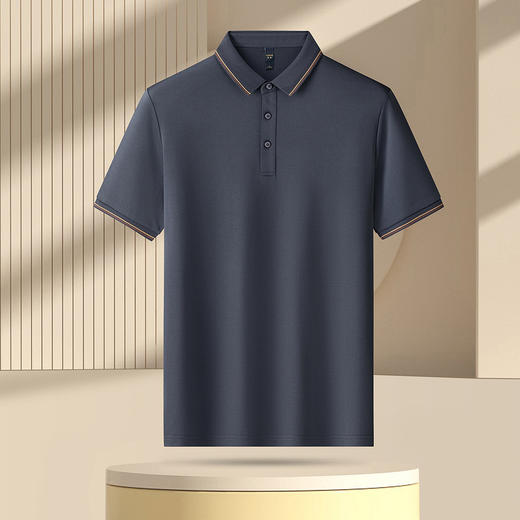 罗蒙夏季男士时尚polo衫男短袖商务舒适百搭休闲男士t恤短袖polo衫 商品图3