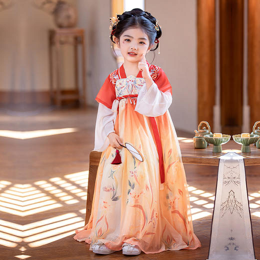 汉服女童春秋新款古风超仙连衣裙原创儿童古装襦裙女孩公主裙 商品图2