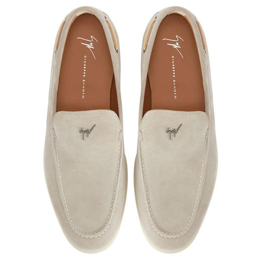 Giuseppe Zanotti 男士金属签名徽标平底鞋 灰色 EU40021001 商品图3