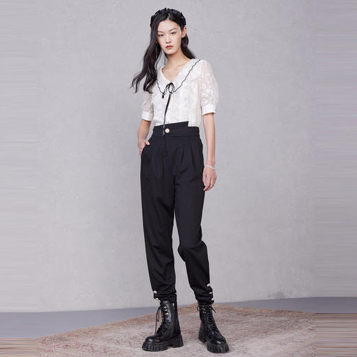 MAXRIENY黑色哈伦裤女夏季简约休闲裤宽松长裤子MC87PA279A90 商品图1