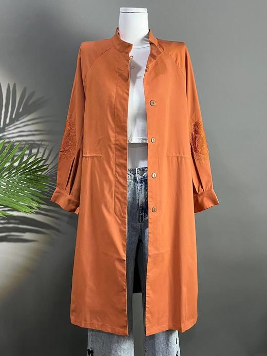 520感恩价 捡漏福利-洛系列-28326 刺绣九分袖立领风衣-喜出 商品图2