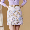 MAXRIENY复古提花盘口国风短裙2022秋高腰重工半身裙MC87SK540F70 商品缩略图0