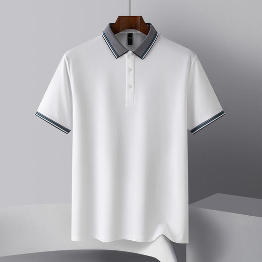 14LP50122【含桑蚕丝&亚麻】罗蒙夏季商务男士t恤短袖polo衫舒适男polo衫 商品图1