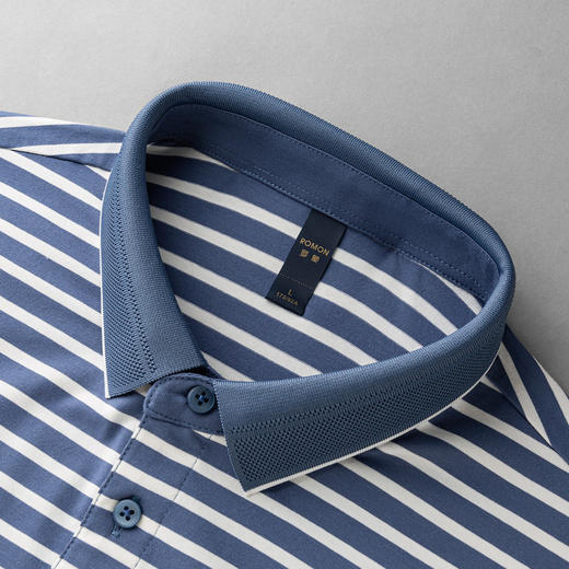 【含桑蚕丝】罗蒙男士夏季休闲商务男士Polo衫短袖男时尚polo衫短袖男 商品图8