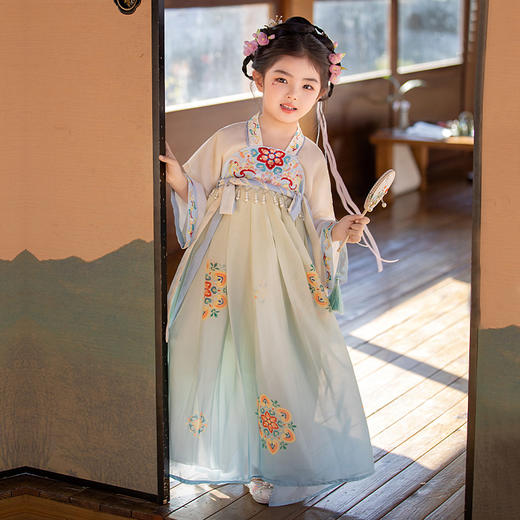 汉服女童春秋新款襦裙原创唐装中国风超仙公主儿童古装连衣裙 商品图5