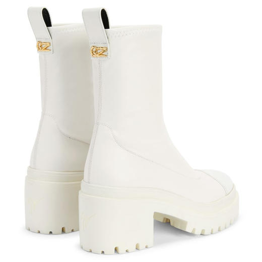 Giuseppe Zanotti 女士GZ金属徽标中跟靴 白色 I270029007 商品图2
