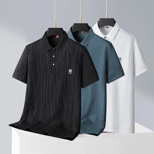 【冰爽棉】【新款DWP】大依优型大码短袖Polo衫翻领加肥加大男士大号弹力透气舒适夏季半袖 商品图1