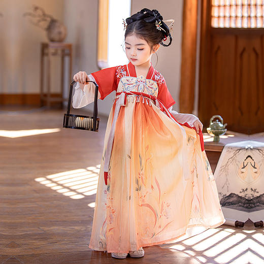 汉服女童春秋新款古风超仙连衣裙原创儿童古装襦裙女孩公主裙 商品图1