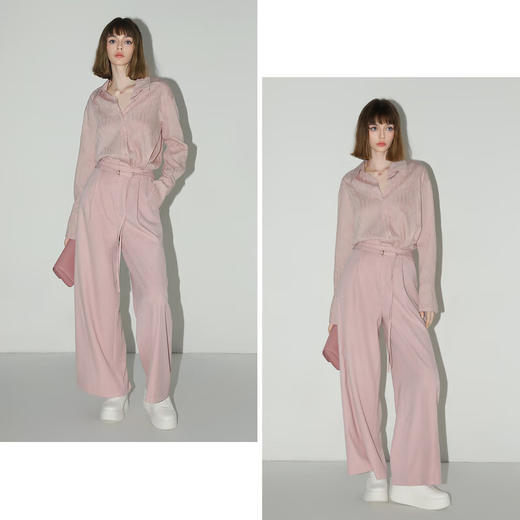 【限时秒杀】COCOBELLA立体浮雕压褶衬衫春夏新中式气质通勤长袖衬衣SR0003 商品图3