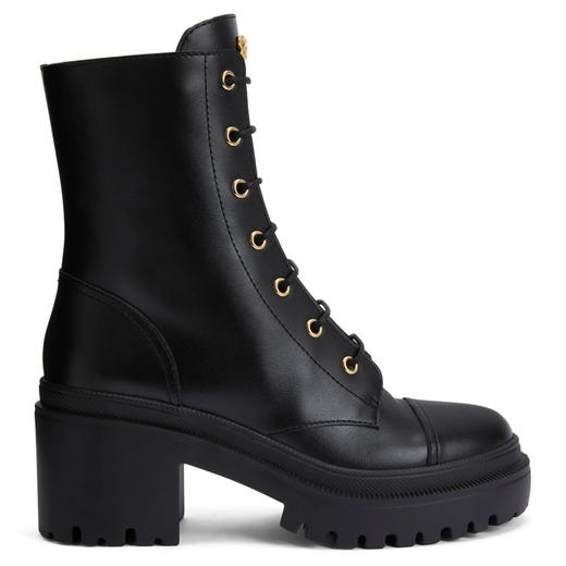 Giuseppe Zanotti 女士GZ金属徽标系带机车靴 黑色 I270038001 商品图0