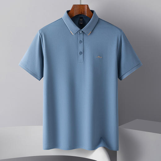 【含桑蚕丝&亚麻】罗蒙夏季男士t恤短袖polo衫百搭polo衫男短袖 商品图1