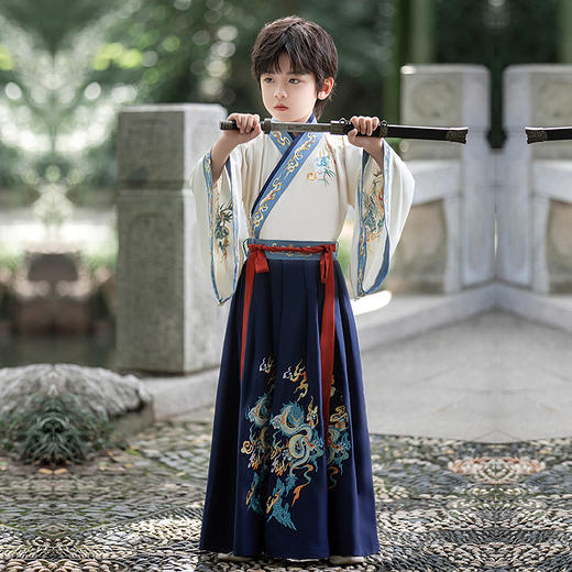 汉服男童2024春秋款改良原创儿童古装中国风古装公子王爷演出 商品图3
