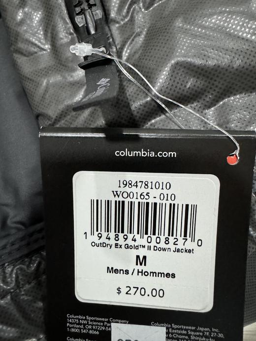 瑕疵Columbia/哥伦比亚 钛金系列 男金点热反射Outdry防水700蓬羽绒服 商品图2