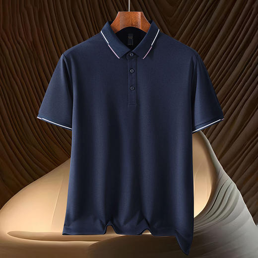 14LP50218【含桑蚕丝&亚麻】罗蒙夏季商务男polo衫休闲男士t恤短袖polo衫 商品图3