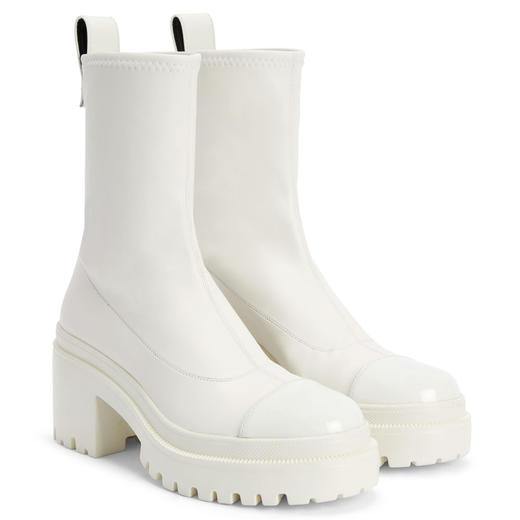 Giuseppe Zanotti 女士GZ金属徽标中跟靴 白色 I270029007 商品图1