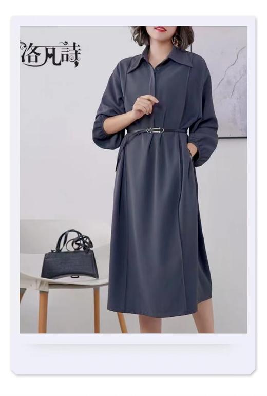 七夕福利-NO退-洛系列-（无腰带） 宽松版型/高端气质宽松连衣裙812-喜出 商品图4