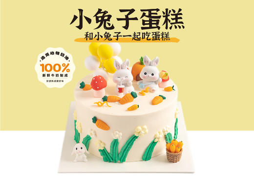 经典蛋糕 | 小兔子蛋糕6寸8寸（纯动物奶油新鲜水果夹心 提前4小时预定） 商品图0