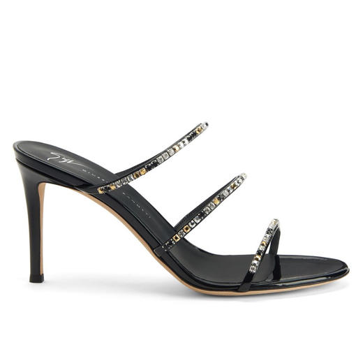 Giuseppe Zanotti 女士签名徽标高跟凉鞋 黑色 I300015001 商品图0