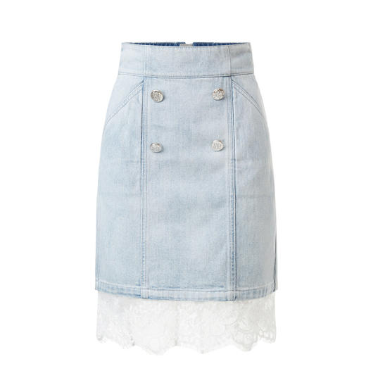 MAXRIENY蕾丝拼接牛仔裙秋设计感半身裙复古短裙MC87SK510B10 商品图4