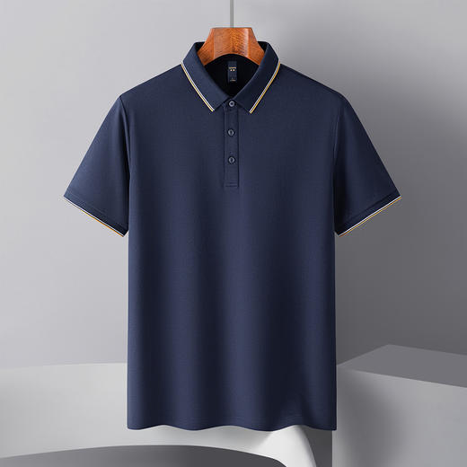 【含桑蚕丝&亚麻】罗蒙夏季男士t恤短袖polo衫透气男polo衫短袖 商品图2