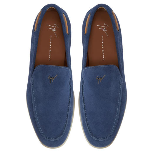 Giuseppe Zanotti 男士金属签名徽标平底鞋 蓝色 EU40021004 商品图3