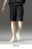 PINLI品立裁魂夏季新款男直筒华夫格工装短裤黑色休闲五分裤BC242117032 商品缩略图0