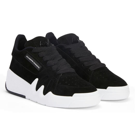 Giuseppe Zanotti 男士金属签名徽标低帮休闲运动鞋 黑色 RM30057001 商品图1