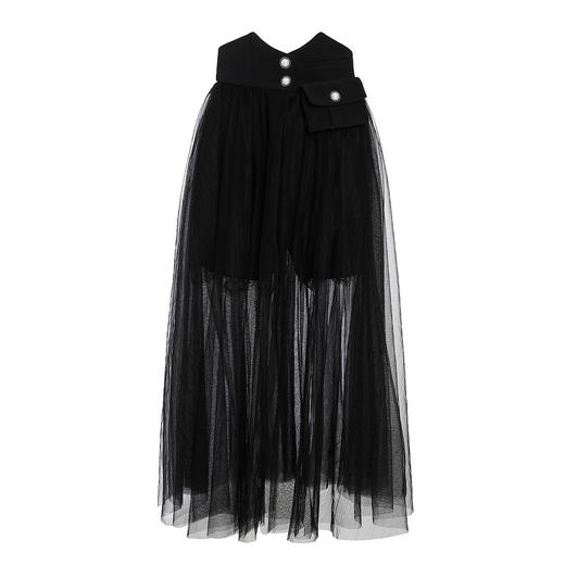 maxrieny腰封网纱裙春季网纱半身裙中长裙子MC87SK006A90 商品图4