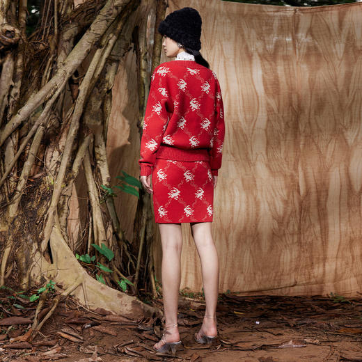 MAXRIENY复古感兔子新年裙子毛织半身裙针织短裙显瘦MC87SK782R50 商品图3