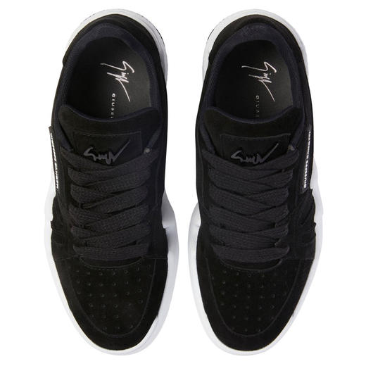 Giuseppe Zanotti 男士金属签名徽标低帮休闲运动鞋 黑色 RM30057001 商品图3