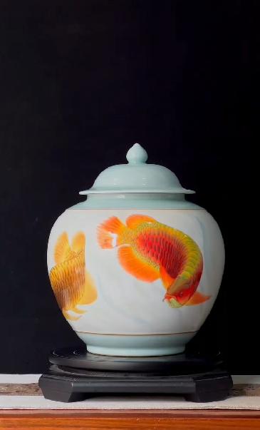 珐琅彩盖罐富贵有余 商品图0