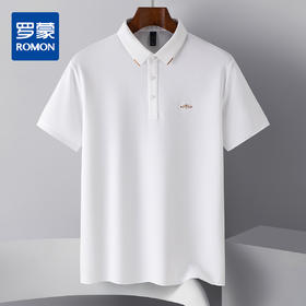 【含桑蚕丝&亚麻】罗蒙夏季男士t恤短袖polo衫百搭polo衫男短袖