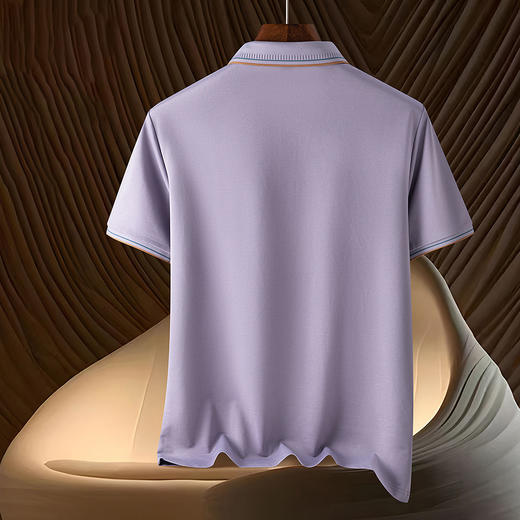 【含桑蚕丝&亚麻】罗蒙男士夏季商务polo衫男透气男士t恤短袖polo衫 商品图4