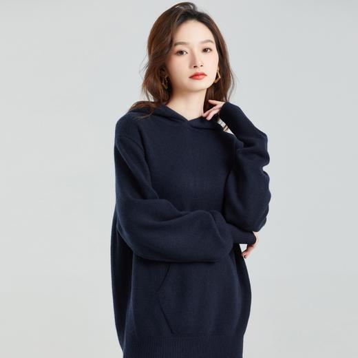 东黎 • 小山羊绒中性风秋冬休闲连帽卫衣套头衫 21A03 商品图0